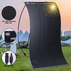 Upgraded Flexible 100W Watt Mono Solar Panel 12V Power Portable Camping Home RV