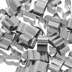 100Pcs Reusable Stainless Steel Solar Cable Clamps Silver for Outdoor Garden