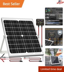 High Efficiency 20W 12V Solar Charger with 360° Adjustable Bracket for RV & Boat