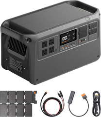 Power 1000 V2 Portable Power Station, Solar Generator with IBCPOWER 100W Foldabl