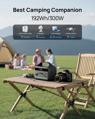Portable Power Station 300W (Peak 600W),Lifepo4 Battery,192Wh Solar Generator(So