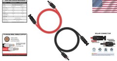 10AWG 6ft Solar Panel Extension Cable – Black & Red, UV & Weather Resistant