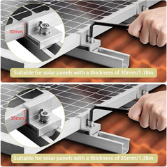 Anbte Solar Panel Bracket Kit, 6 Pcs 7.87 in Aluminium Solar Panel Mounting Rail