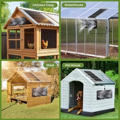 Waterproofed Solar Powered 2 Fan Kit for Outdoor Chicken Coop Shed | 25W Sola…