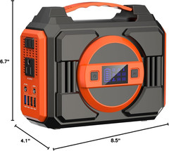 Portable Power Station 300W, Outdoor Solar Generator Backup Battery Pack 220Wh/6