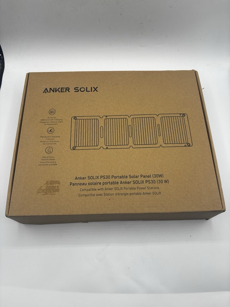 Anker Solix PS30 Solar Panel 30W Foldable Portable Solar Charger 2-Ports