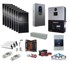 4.4KW Complete Offgrid Solar Kit + 6K EG4 6000XP Inverter + 14.3KW 48V EG4 Lithi