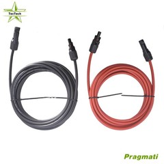 10AWG 15Feet Black + Red Solar Panel Extension Cable Wire Connector NEW
