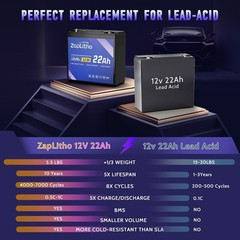 Upgraded 12V 22Ah Lithium Battery LiFePO4, LCD Voltage Diaplay & 30A BMS, Dee…