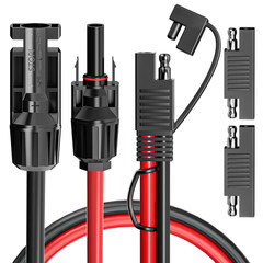 Solar Panel Connectors to SAE Adapter Cable 10AWG Solar to SAE PV Extension Wire