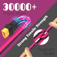 12AWG 6.6FT XT60 Extension Cable Injection Molded XT60 Adapter Wire for Porta…