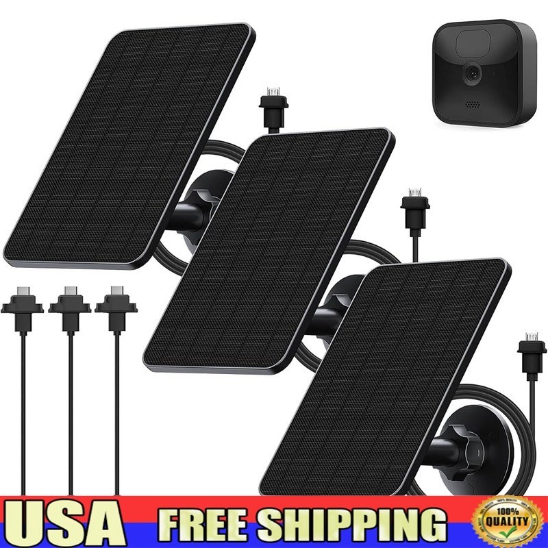 3Pack 4W Solar Panel Blink Outdoor Camera Waterproof Charger Mount Kit New
