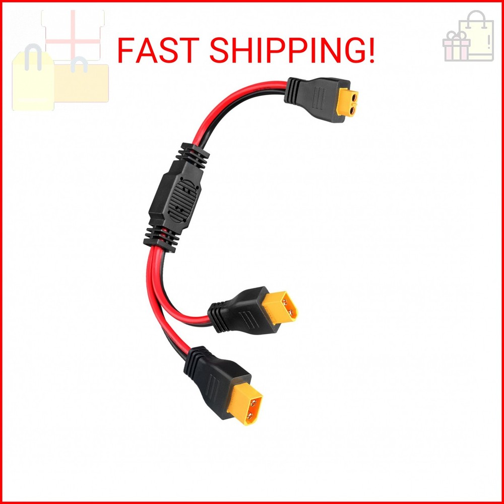 PAEKQ XT60 Y Splitter Cable 12AWG 1 Female to 2 Male Parallel Adapter,1FT