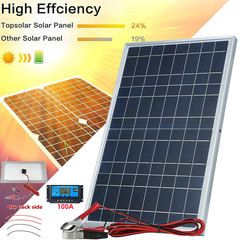 Trickle 30W Solar Panel 12V Charger Battery Charger Kit Maintainer Boat Car RV