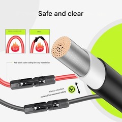 JXMXRPV 50Ft Solar Panel Extension Cable 10AWG 6mm Male Female