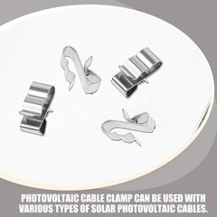30Pcs Reusable Stainless Steel Solar Cable Clips with Groove Design Silver