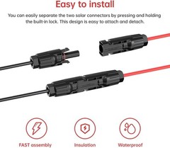 10AWG Solar Panel Connector to Anderson 50A/600V Solar Connector Cable for So…