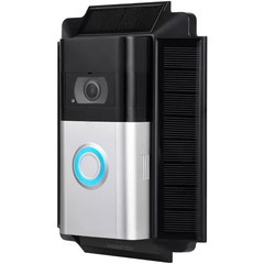 Black Solar Charger Mount for Ring Video Doorbell 3, 3 Plus, 4, Battery Doorbell