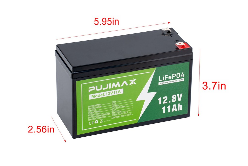 LiFePO4 Deep 3000+ Cycle Lithium Iron Phosphate Battery 12V 11Ah Fast Charging