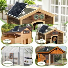 Solar Powered Chicken Coop Fan Kit – 20W Exhaust Fan, Dual 3500RPM, Waterproof,