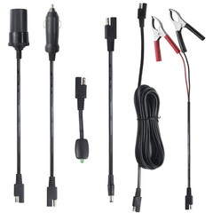 16FT Battery Charger Extension Cable SAE Connectors with Clamps for 12V Solar &