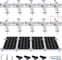 Solar Panel Mounting Bracket Kit, 10Pcs Upgraded Longer Stronger 6 inch Rails So