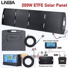 200W Solar Panel Kit Controller 12V Battery Charger Dual USB Caravan Boat US
