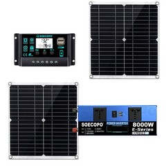 8000W Solar Inverter Kit (12V24V DC to 110V/220V AC) + 2pcs Solar Panels + 100wg