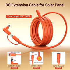 10FT 3M 14AWG 8Mm Extension Cable for Solar Generators, DC7909 Solar Panel