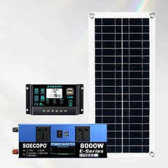 8000W Complete Solar Panel Kit Solar Power Generator 100A Home 110V/220V SysteOy