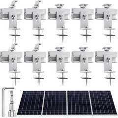 10Pcs Solar Panel Mounting Brackets Kit for Flat/Pitched Roof, Aluminum Alloy Ra