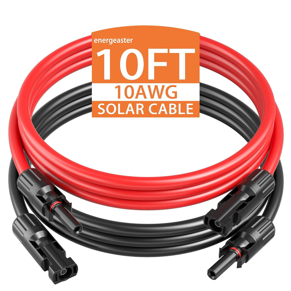 10AWG 10 Feet Solar Extension Cable with Pair of Connectors | Solar Panel Cable
