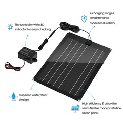 Zuomeng 15W Solar Panel Charger Maintainer 12V Battery