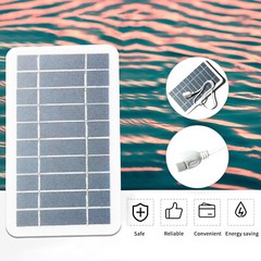 2W 5V Small Solar Panel with USB DIY Monocrystalline Silicon Solar Cell K8V2