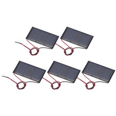 5 Pcs 1.5V 0.24W 160mA Mini Solar Panels with 2 Cable, 60mm x 30mm
