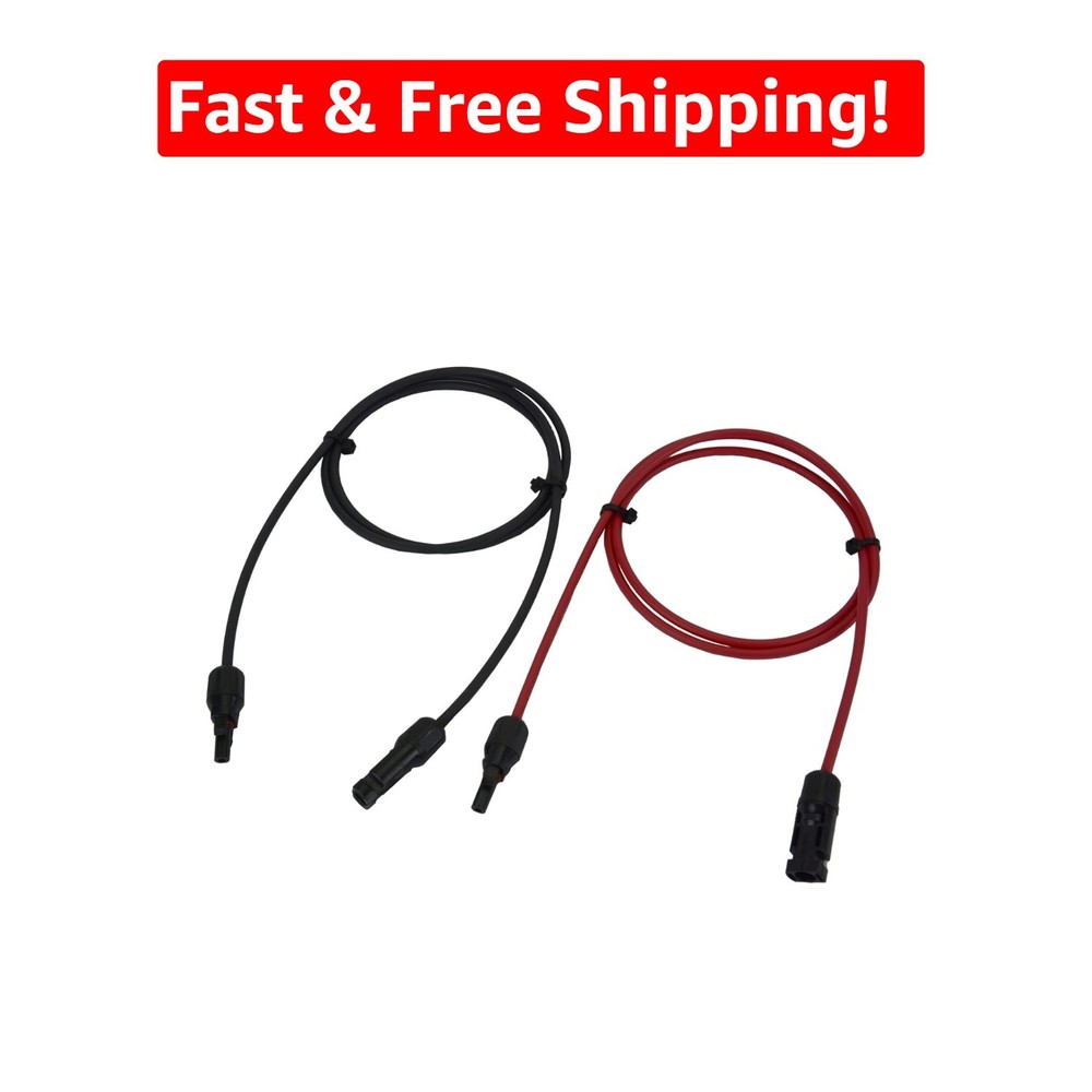 5 Ft 10 AWG Solar Wire Extensions with Weatherproof MC4 Connectors – 600V Rated