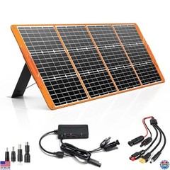 200W Portable Solar Panel, IP65 Waterproof, Foldable with USB & MC4 Outputs