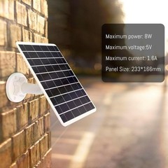 8W Solar Panel Compatible with Rechargeable Battery Powered Cam, for Security…