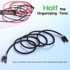 10AWG 30FT Solar Panel Extension Cable Flame Retardant Protective Sleeving Twin