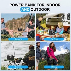 Portable Power Station 122.8Wh, LiFePO4 Battery Solar Generator for Home Use,…