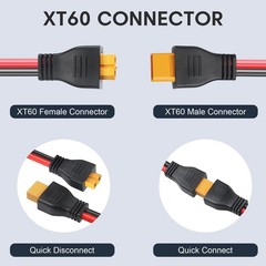 XT60 Y Splitter Cable 12AWG XT60 1 Female to 2 Male Parallel Connector Adapte…