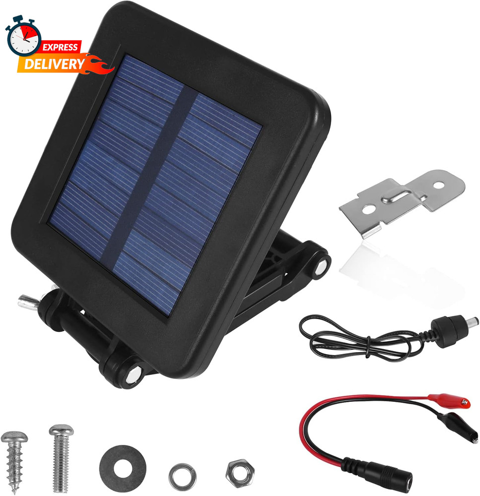 6V Solar Panel for Deer Feeder, Efficient Charger W/Adjustable Mounting Bracket