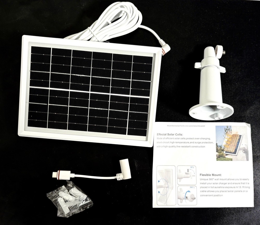Solar Panel for Ring Camera, Waterproof & Fast Charging Solar Panel Charger ***