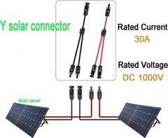 Solar Y Connector,Solar Y Branch Parallel Cable,Solar 1 to 3 Male Female Conn…