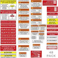 Photovoltaic Solar System Installer Label Kit | 2020 | 2017 Code | Electrical Pa